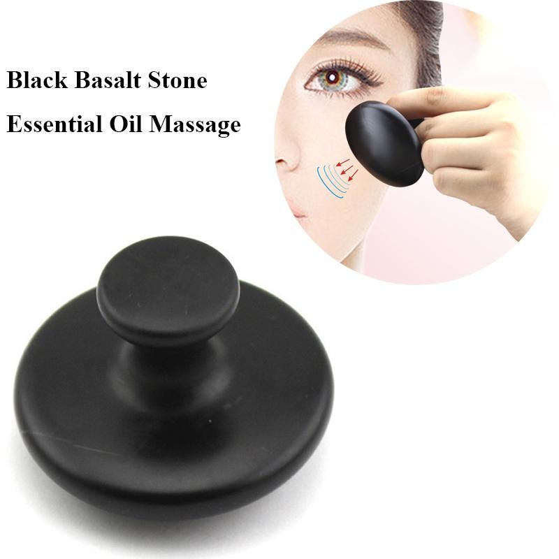 Black Basalt Stone Essential Oil Massage Mushroom Shape Spa Energy Stone for Body Face Massage Stone Gua Sha Back Massager