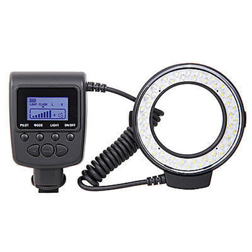 Macro LED Round Flash Bundle With 8 Adapter Rings Compatible