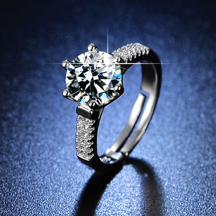 Non Fade Adjustable 2 Carat Diamond Engagement Proposal Ring