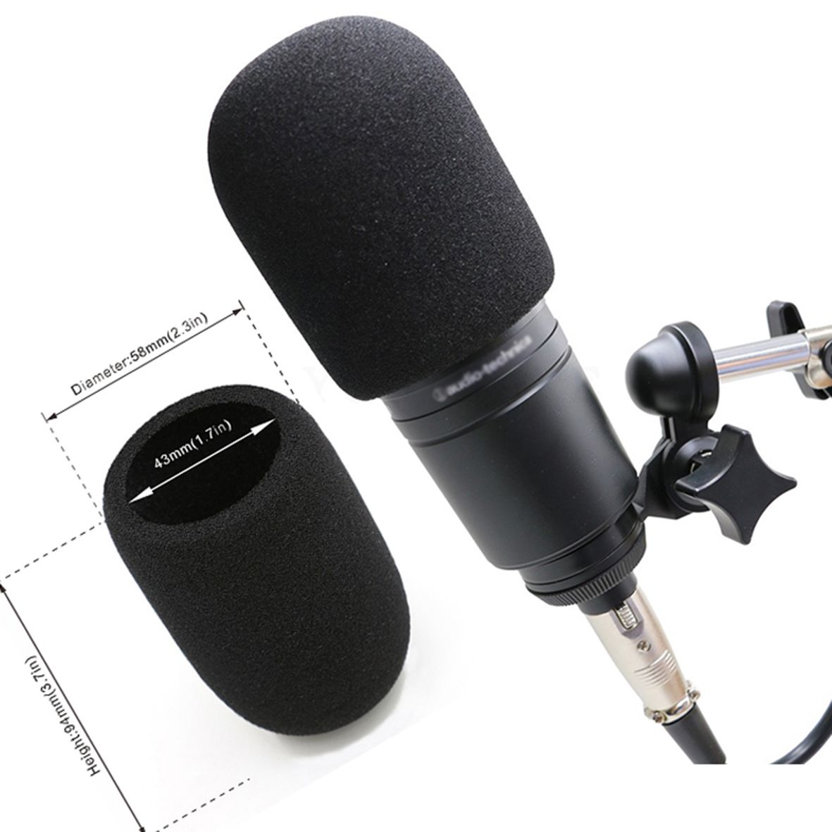 Windscreen Microphone Cover Windproof Foam For AT2020