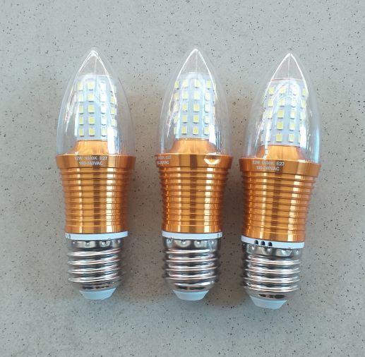 3 PCS 12W SUPER BRIGHT CANDLE SHAPED LED BULBS