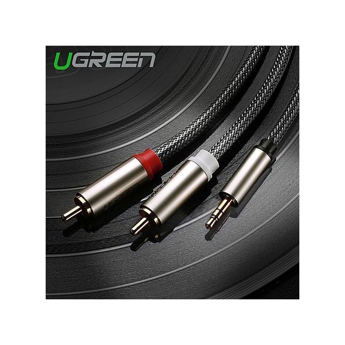 3.5mm To 2 RCA HIFI Audio Cable Nylon Braided Aux Cable Compatible With MP3/4 Cellphone IPod 芒鈧€?1.5m By HonTai