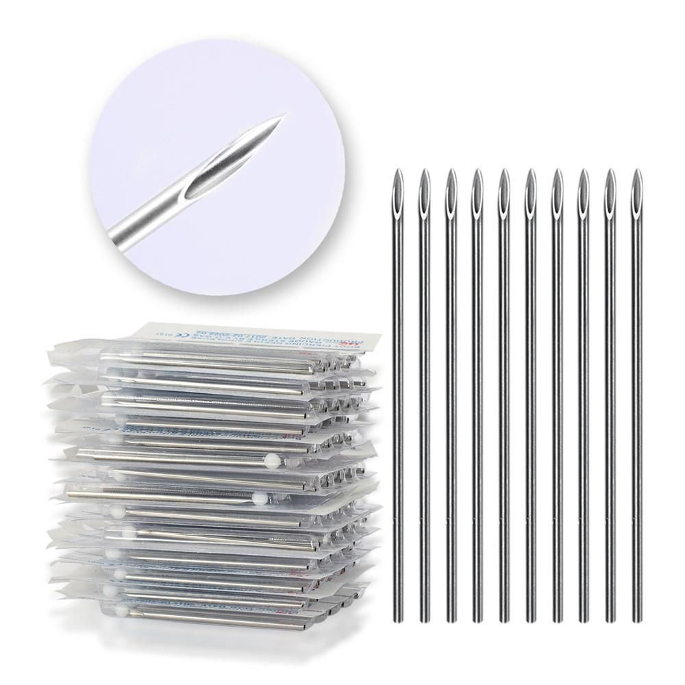 100pcs 18G Piercing Needles Surgical Steel Sterile Disposable Body Piercing Needles for Ear Nose Navel Nipple Makeup Tattoo Needles