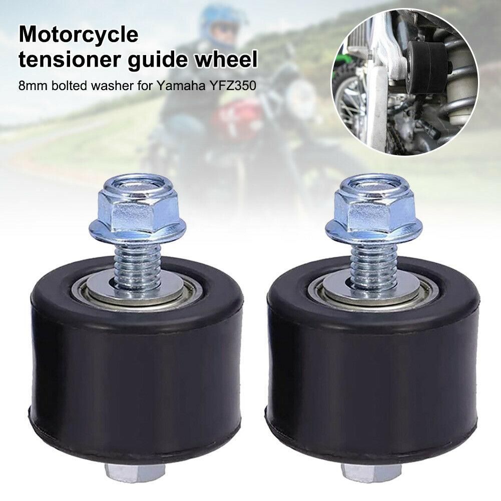2pcs 8mm Motorbike Chain Roller Tensioner Wheel Guide With Bolt For Raptor YFM350 YFM 350 Upper Lower Swingarm
