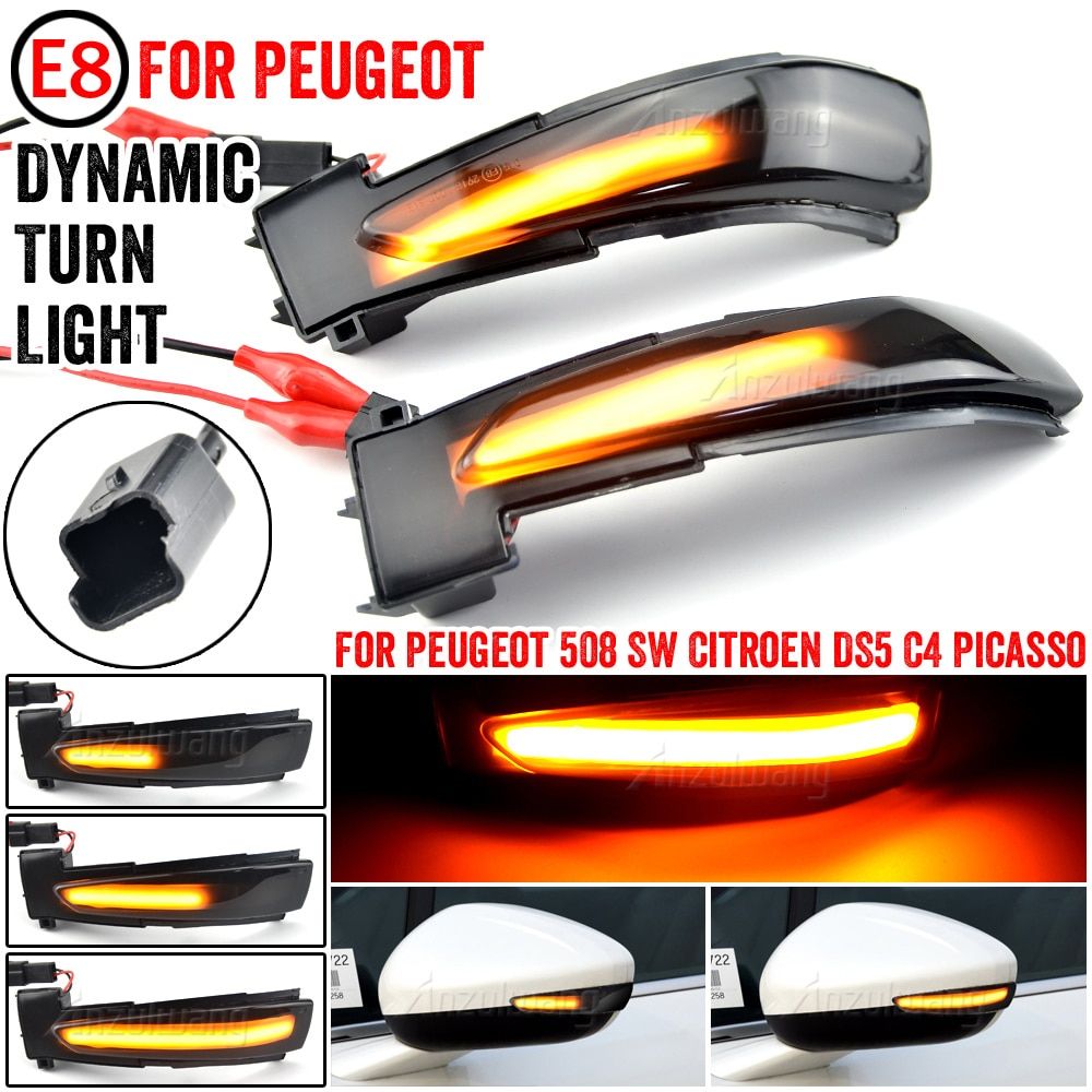 LED Dynamic Turn Signal Light For Peugeot 508 SW Flashing Indicator Sequential Blinker Lamp For