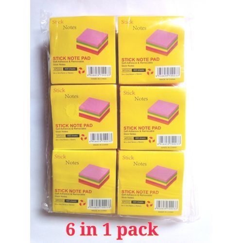 Sticky Notes - 6 In 1 Pack