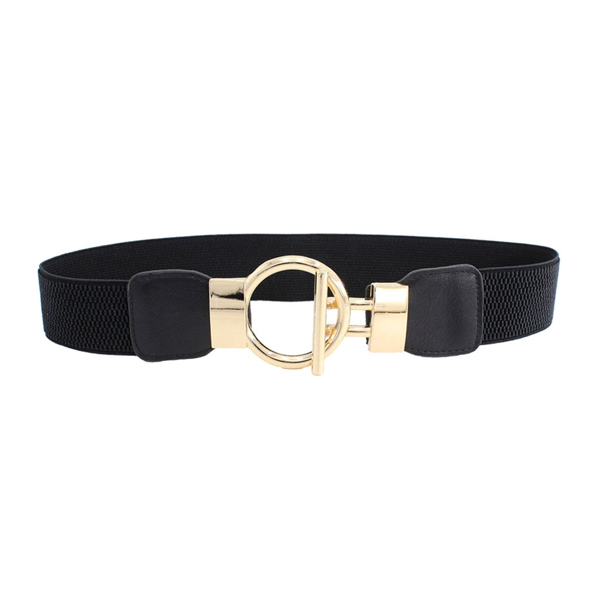 Women Nordic Waist Belt Round Coat Girdle Black