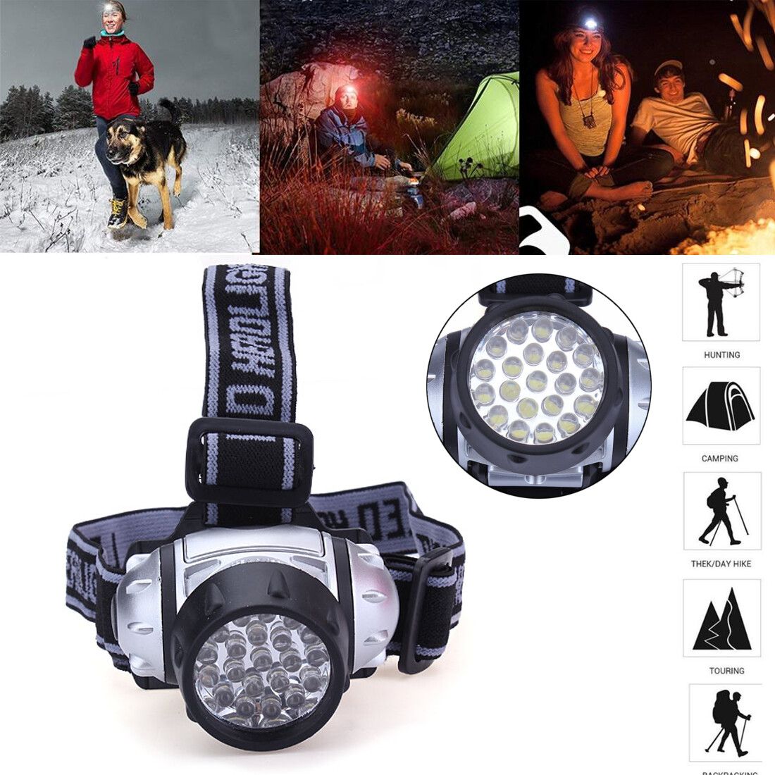 21 LED Waterproof Rechargeable Outdoor Cycling Floodlight