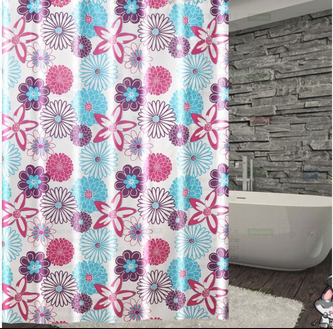 Pink Flowery  Shower Curtain