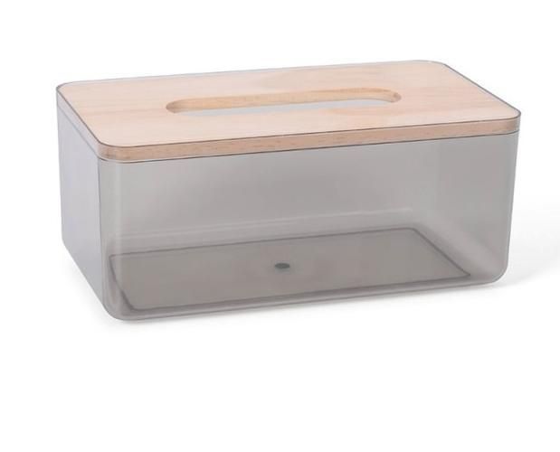 Nordic Minimalist Creative Wood Cover Plastic Tissue Box Holder Kitchen Storage Box Office Home Organizer Table Tissue Box