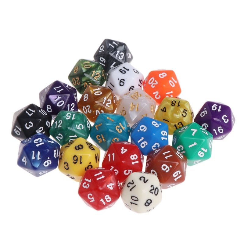 20pcs Multicolor Acrylic Cube Dice Beads Multiaspect Table