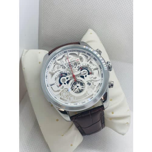 Men's Leather Strap Wrist Watch