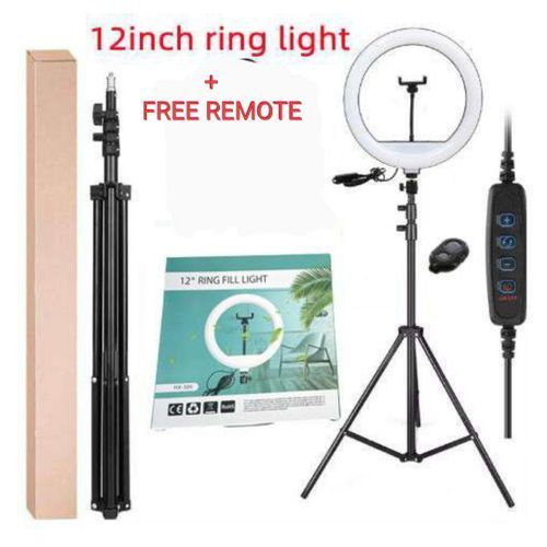 30CM Selfie Ring Light With Tripod Stand & Cell Phone Holder For Live Stream/Makeup, Led Camera Ringlight For YouTube Video/Photography Compatible With IPhone Android Phones (Upgraded)