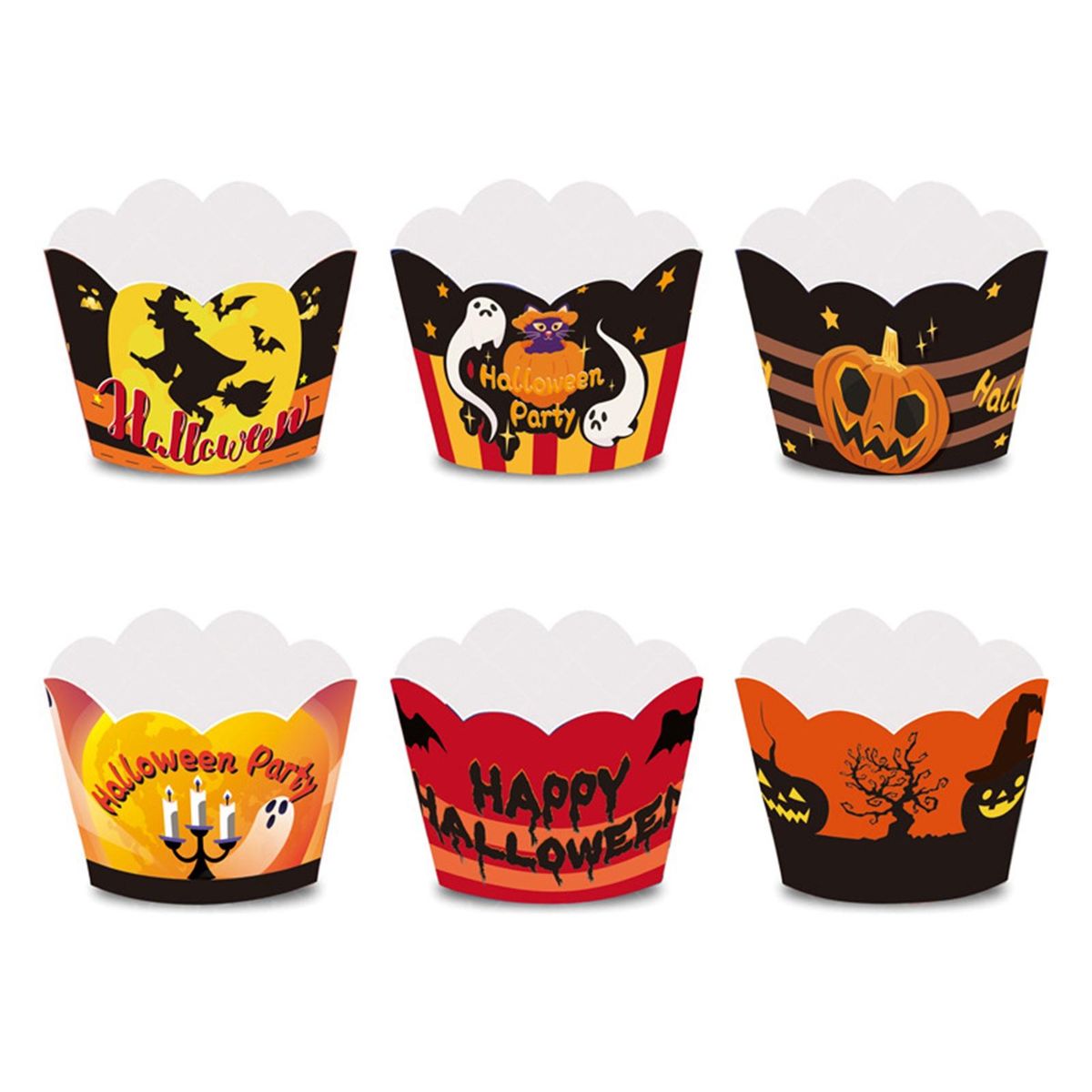 Halloween Themed Muffin Toppers 12pcs Halloween Cupcake for Party White