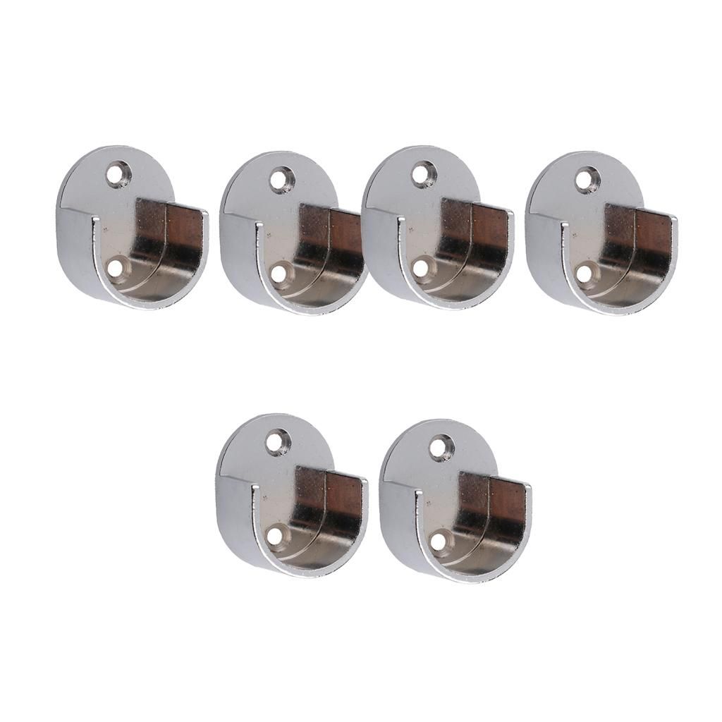3Pair Wall Mounted Drapery Curtain Rod Rail Finials Heads Fit 25mm