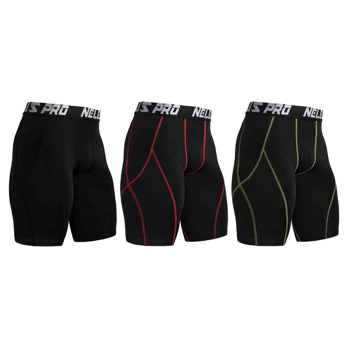 3PCS Men Sports Shorts Quick-Dry Breathable Elastic Gym
