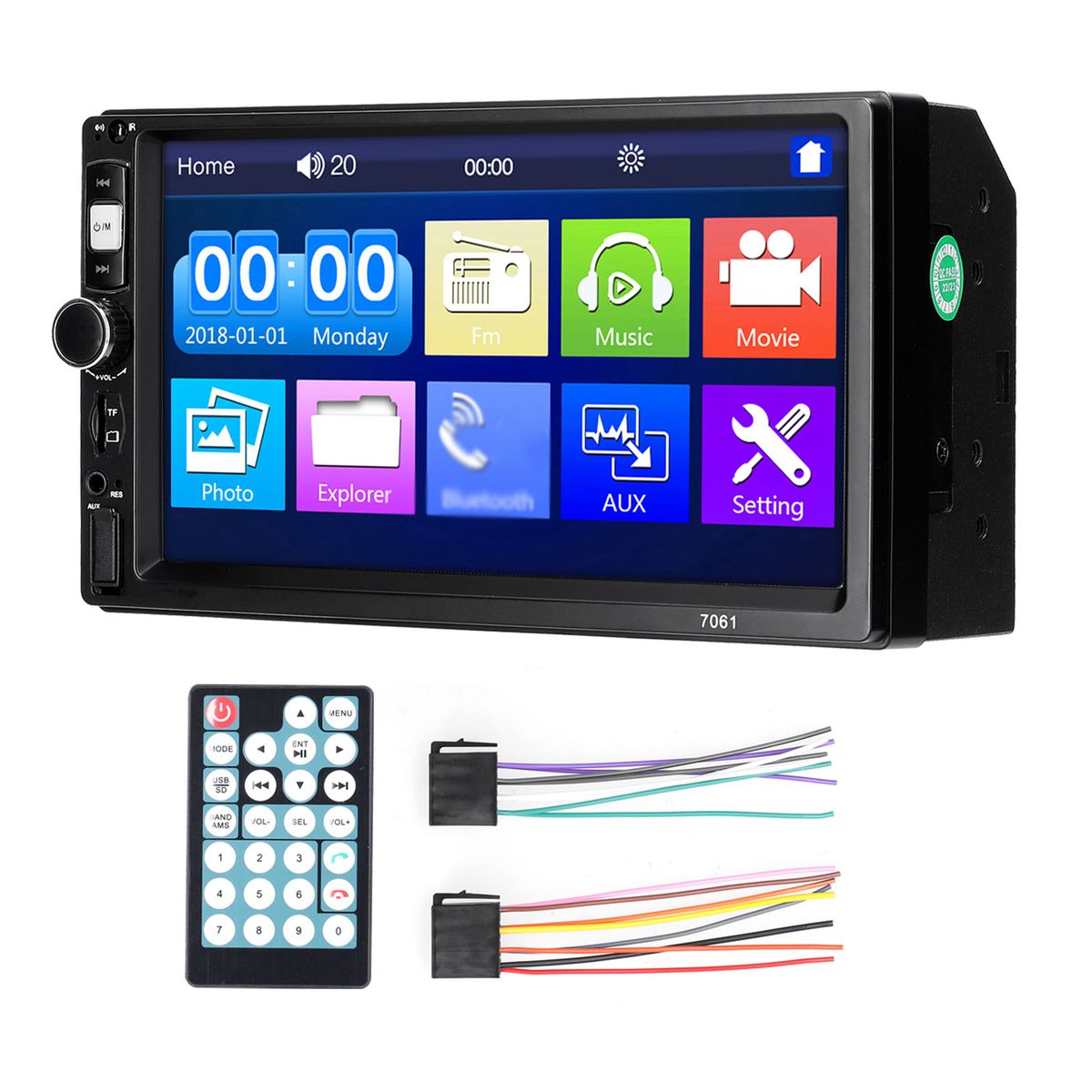 7 Inch Car MP5 Player Double Din Stereo FM Radio BT