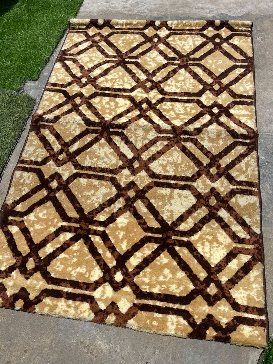 Gold And Brown Center Rug - Afreen Collection