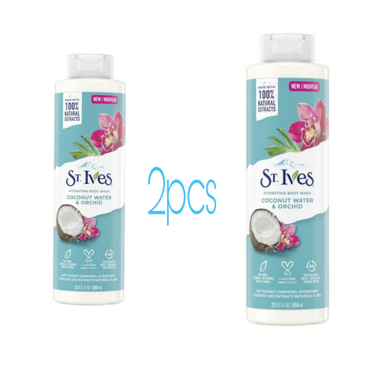 2pcs Coconut Water & Orchid Shower Gel