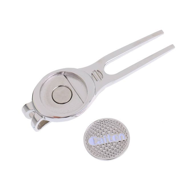 Silver Golf Divot Tool Pitchmark Repairer With Magnetic Ball Marker 3#
