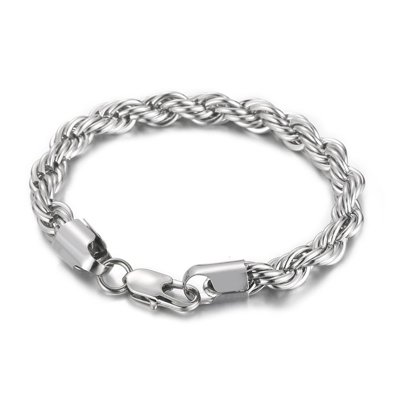 Wholesale Simple Twisted Link Chain Let For Men Stainless Steel Black Hand