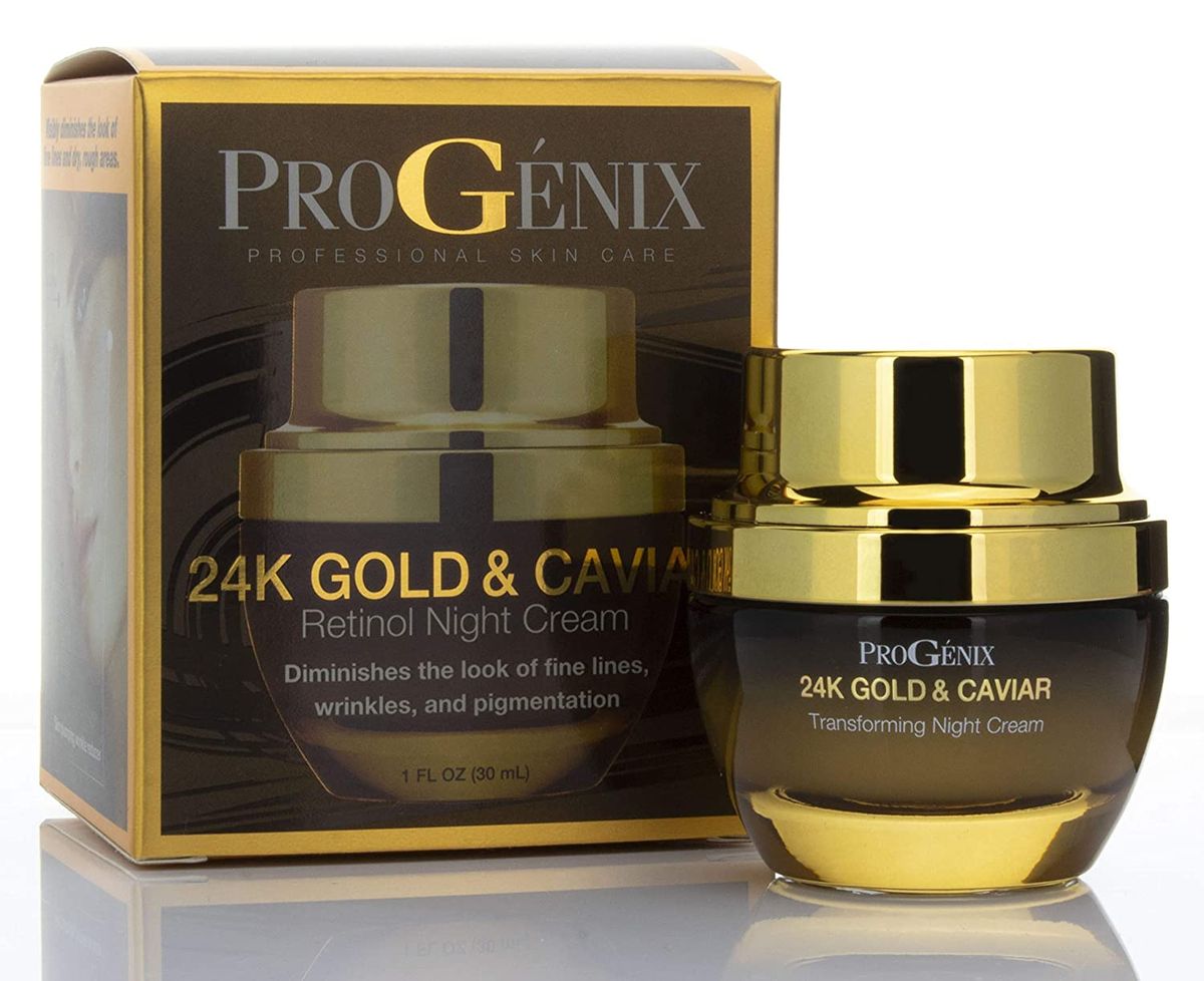 Retinol Night Cream,Gold And Vegan Green Caviar For Fine Lines, Wrinkles, And Dark Spots