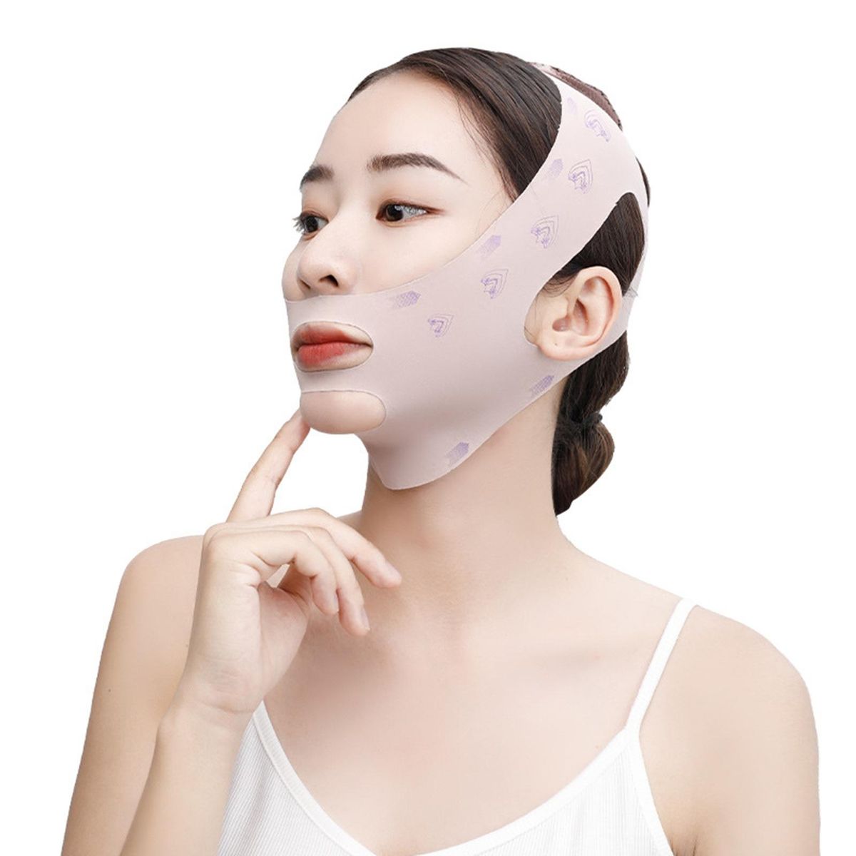 V-shaped Bandage for Face V-shaped Face Contour Bandage Reduce Sagging Pink