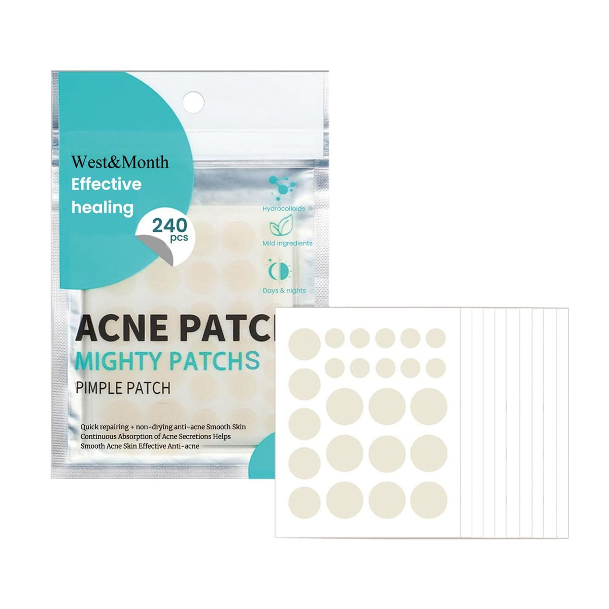 Hydrocolloid Acne Patches Fast Healing Acne Patch Kit Tea Tree for Men