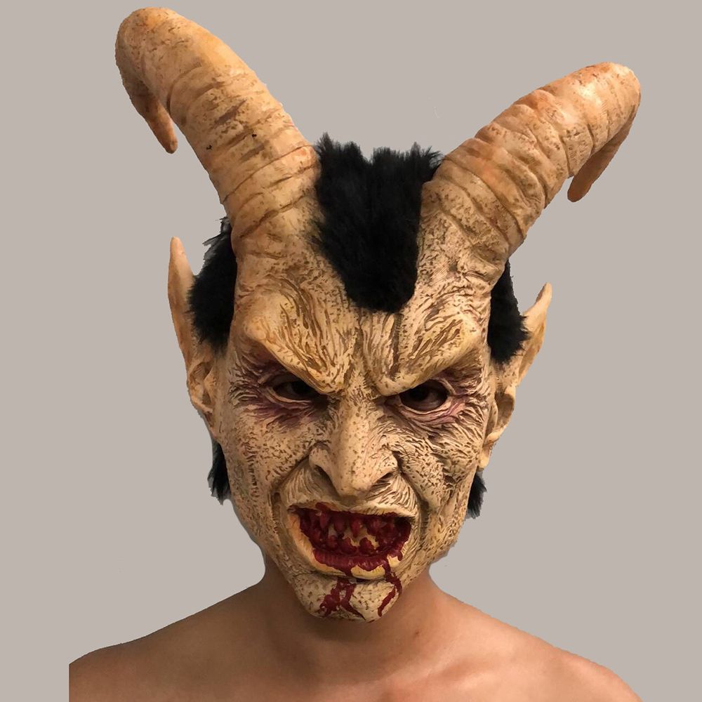 Lucifer Horn Masque Latex Masks Halloween Costume Scary