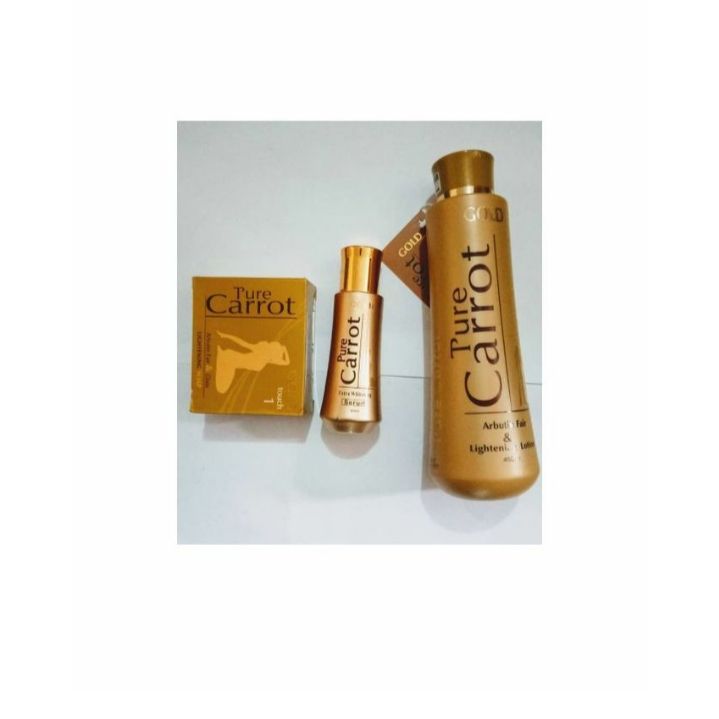 Pure Carrot 3n1 Lighteningpackage Cream, Serum And Soap.