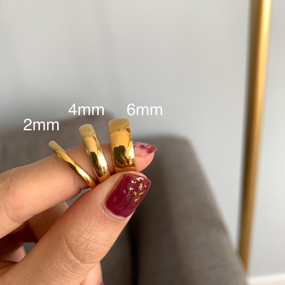 Three -piece suit 2mm 4mm 6mm Stainless Steel 18K Gold Plated Silver Color Knuckle rings