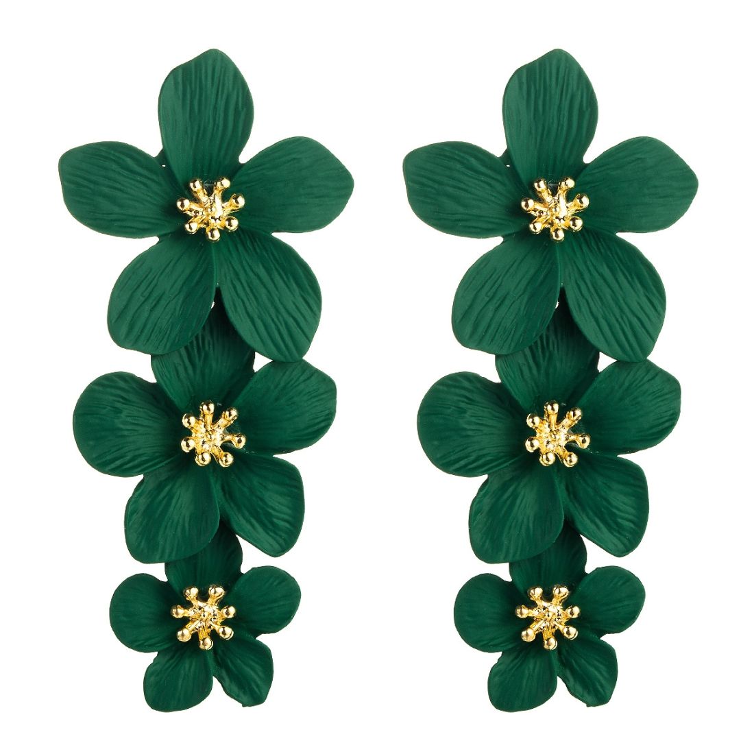 2 Pairs Multilayer Flower Earrings