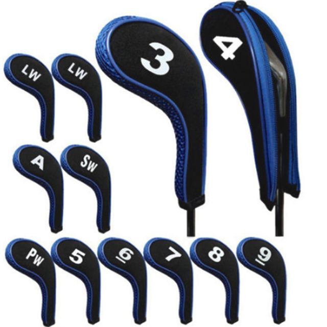 High Quality 12pcs Rubber Neoprene Golf Club Head Cover Set