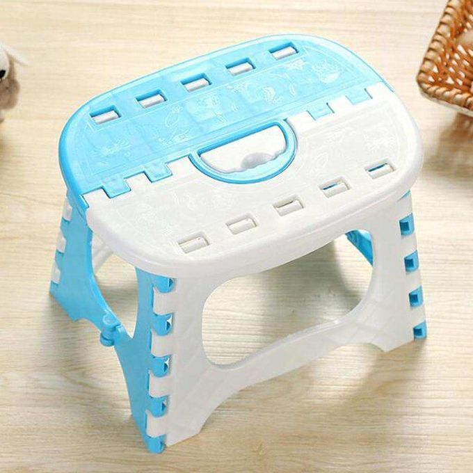 Plastic Collapsible Step Stool Kitchen  Camping Blue