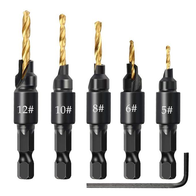 6Pcs Countersink Drill Woodworking Drill Bit Set