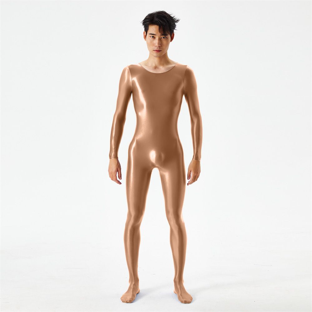 Y Men Bodystocking Jumpsuits Leotard Slip Seamless Long Sleeve Bodysuits