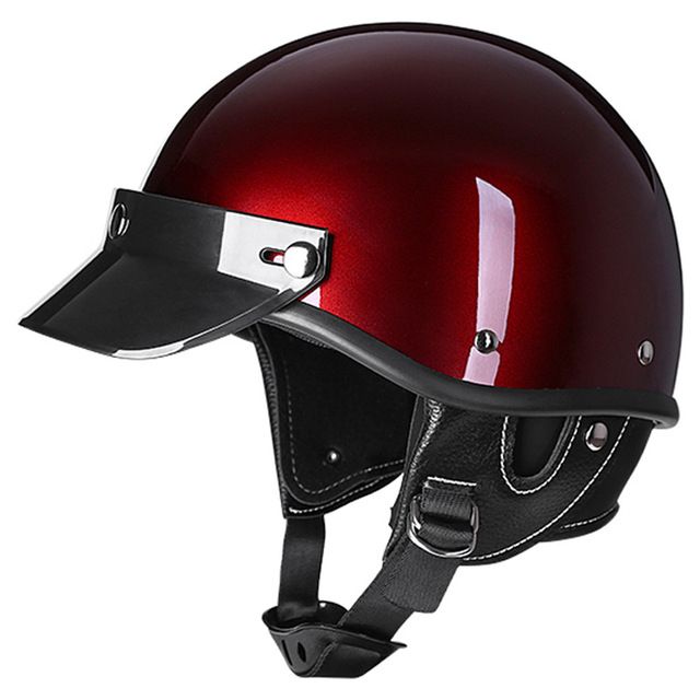 Fast Shipping Open Face Motorcycle Helmet 1/2 Jet Low Riding Safety Helmet Cafe Racer Helmet Off Road Vintage Korea Scooter Bike(No.#5)