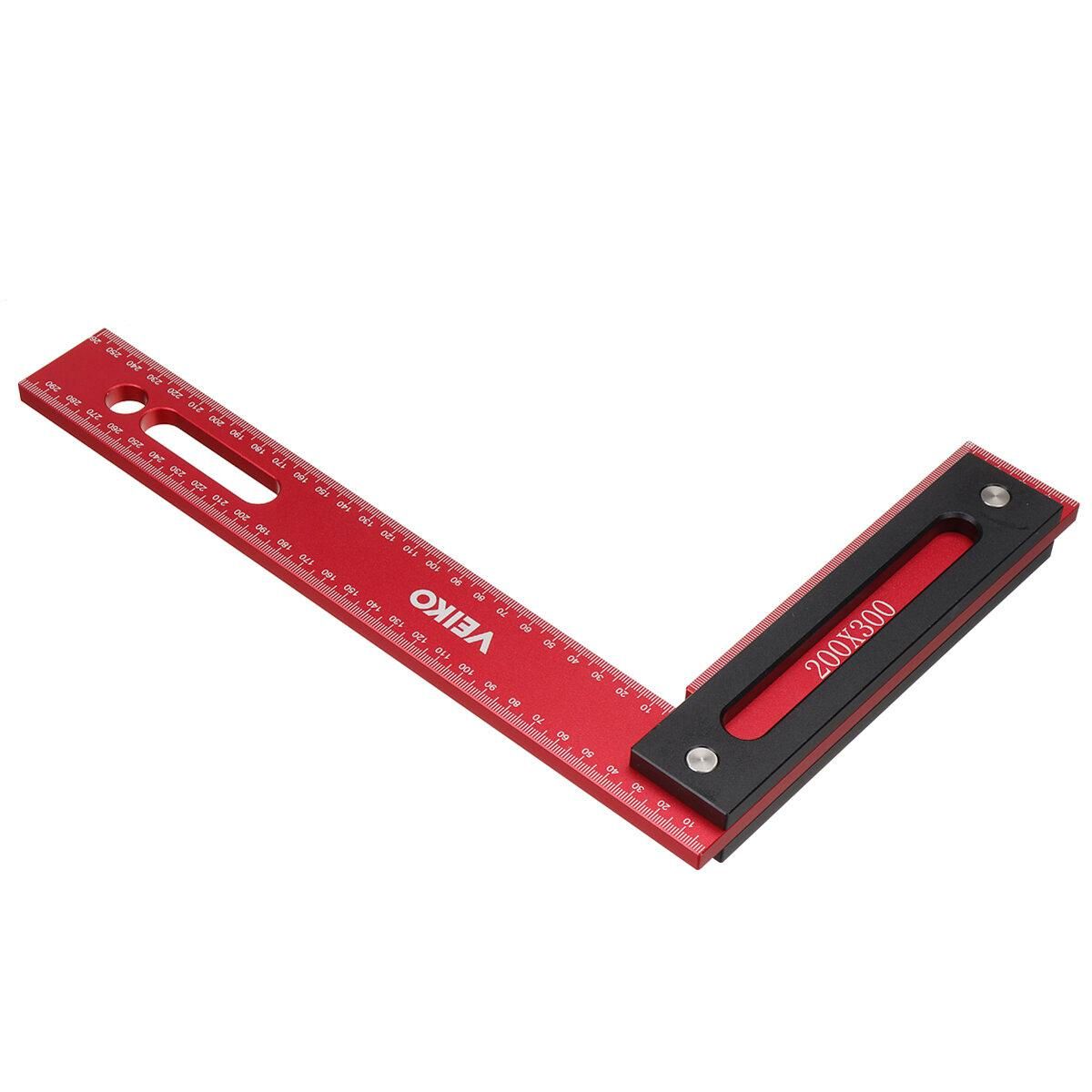 VEIKO 300x200mm Aluminum Alloy Precision Woodworking Square Right Angle Ruler with Base