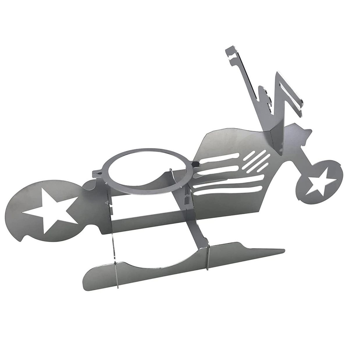 BBQ Chicken Stand Beer Funny Motorcycle Stainless Steel Rack