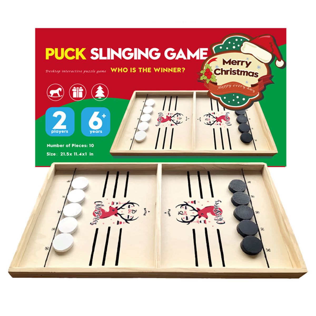 Chirstmas  Sling Puck Game Interactive Chess Board Set Kids