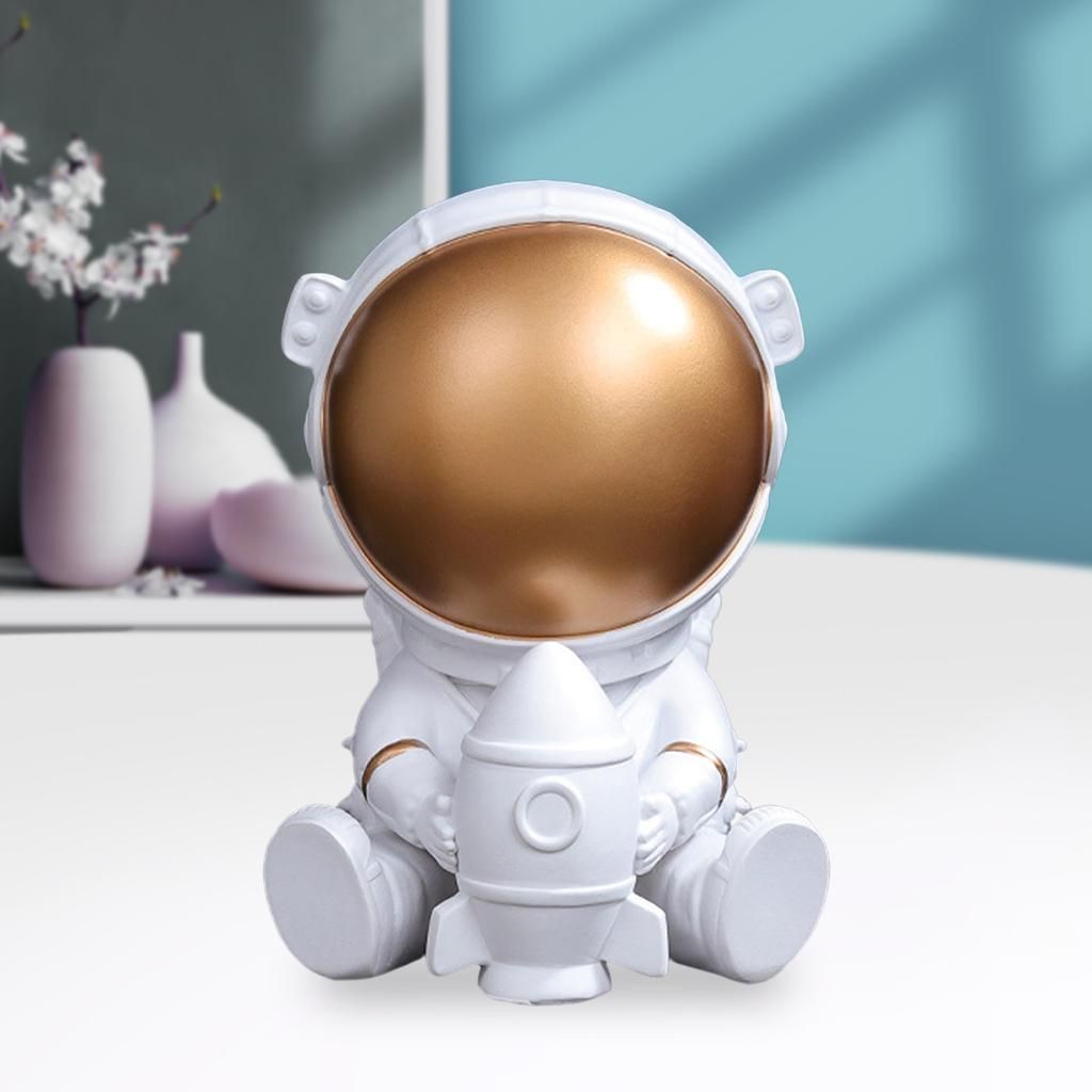 Premium Astronaut Figurines Hotel Desktop Decoration Ornament Sit Gold