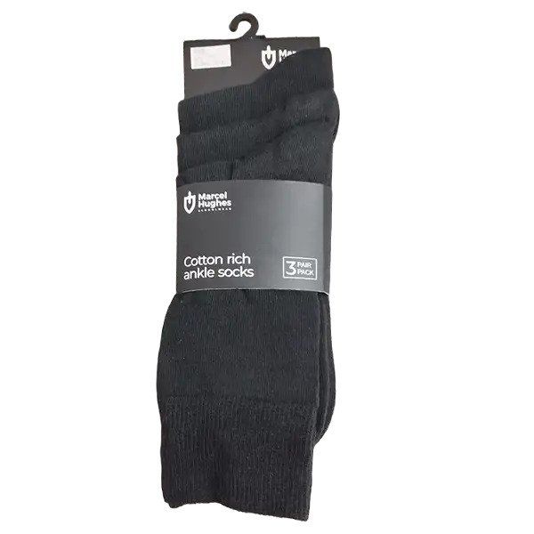 Boys Ankle Black Socks