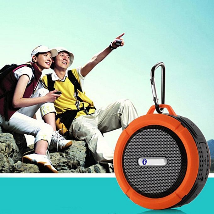 Fashion Portable Waterproof Shockproof Dirt Proof Bluetooth Stereo Speaker With Suction Cup (Orange) HT-S