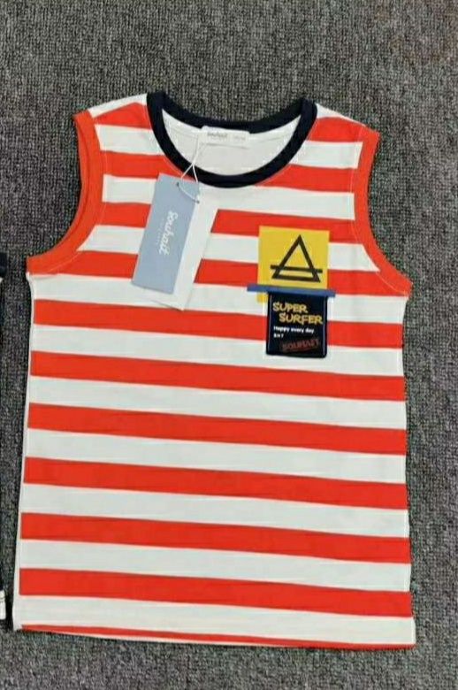 Boy's Sleeveless Striped Tank Top