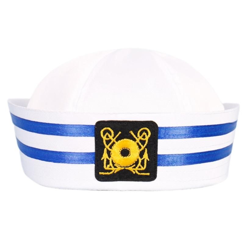 Kids Marine Cap for Halloween Party Badge  Hat Cosplay Costume Hat for Children School Drama Role Play Headwear