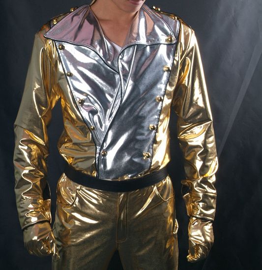 Michael Jackson Historical Performance Yellow Gold Jacket Pants Gloves MJ