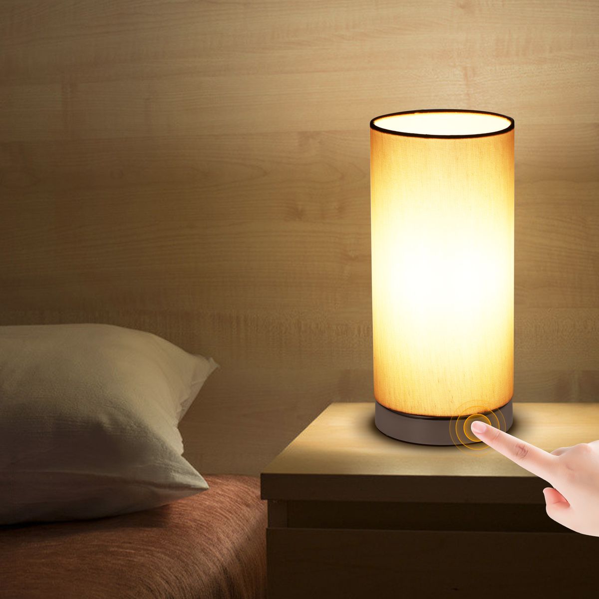 Touching Control Table Bedside 3 Way Dimmable Desk Lamp