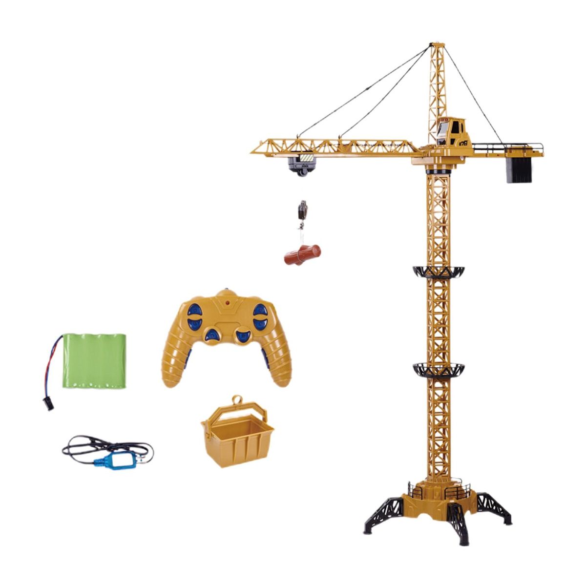 1 Set RC Tower Cranes Toy Boys Girls Remote Control Cranes Yellow