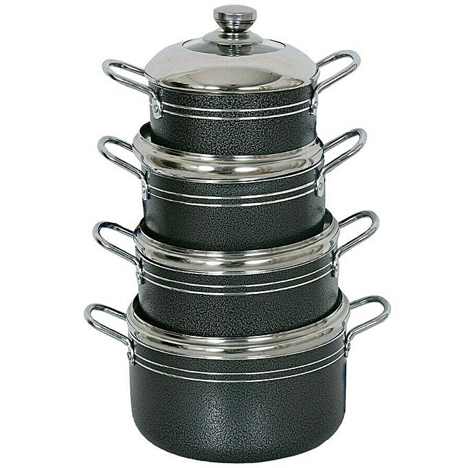 8pcs Non Stick Pot With Stainless/Glass Lid