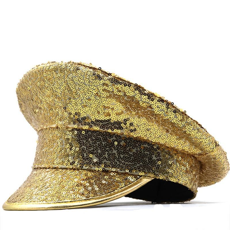3 color Women Men Sequin  Hat DIY Sergeant Bridal Hat Hen Do Hat Festival Captain Birthday Sailor Part Hat